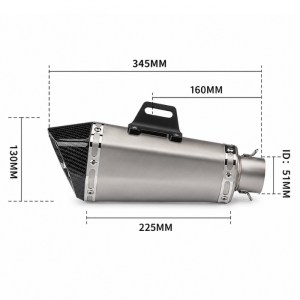 Гърне за мотор 40см карбон с крепежни елементи (код:pa-721115)